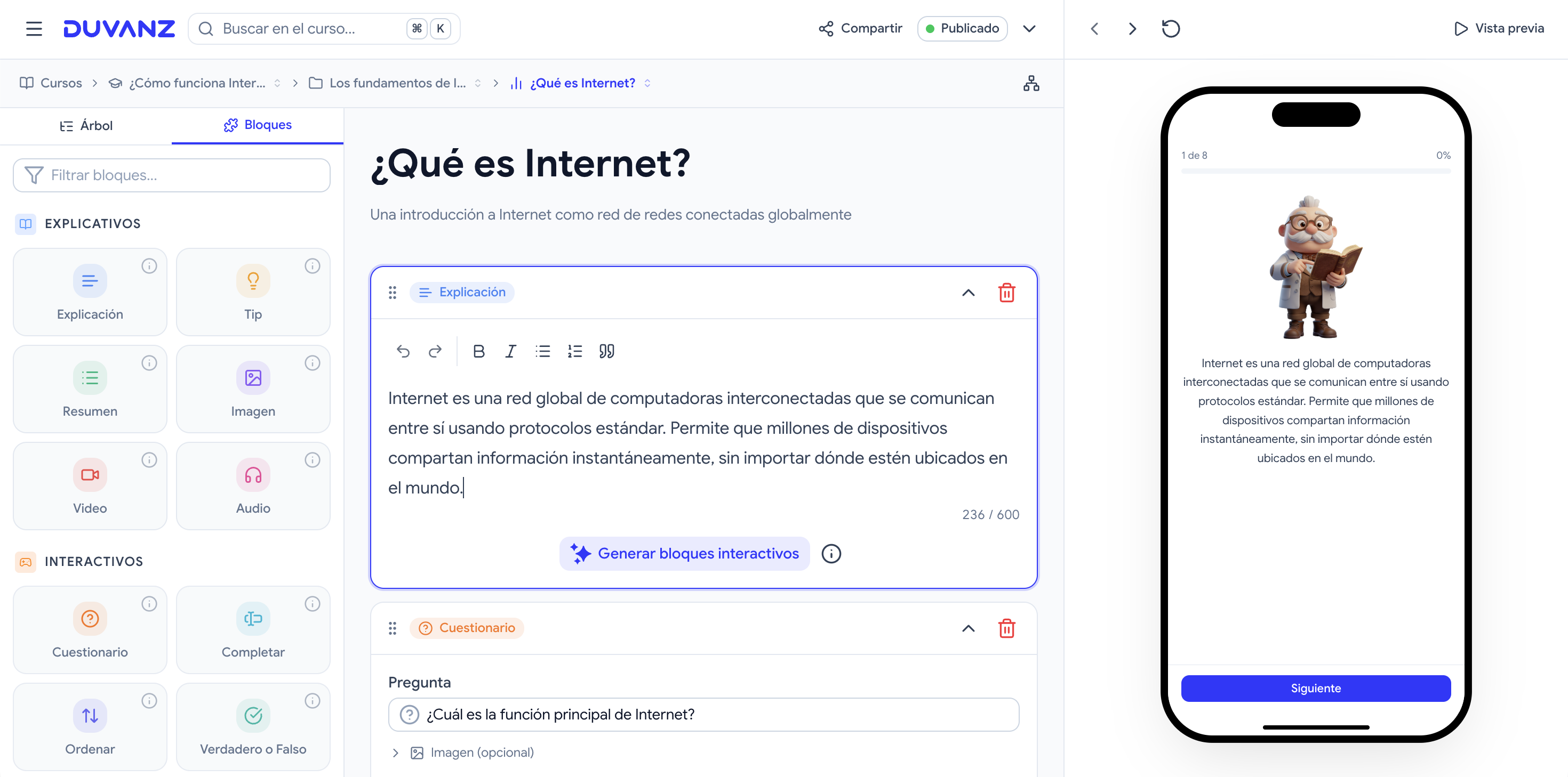 Build your lessons with 13 content types
